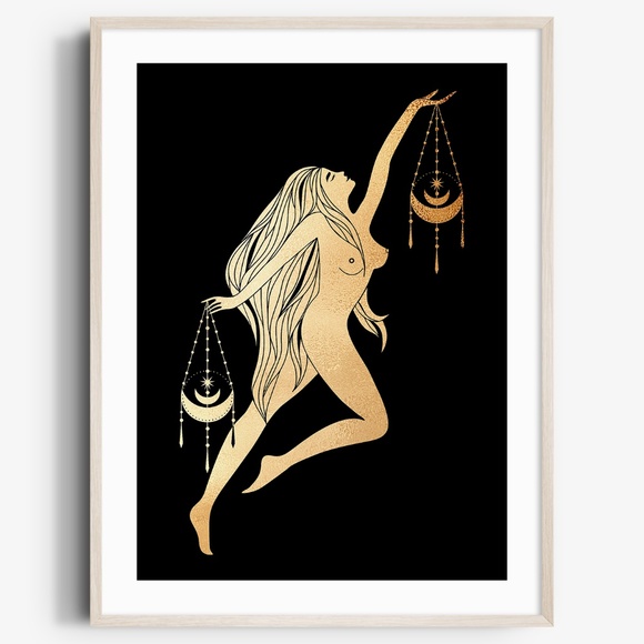 Other - Libra Wall Art Celestial Zodiac Horoscope Print Poster Unframed